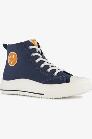 Blue Box Hoge jongens sneakers met smiley