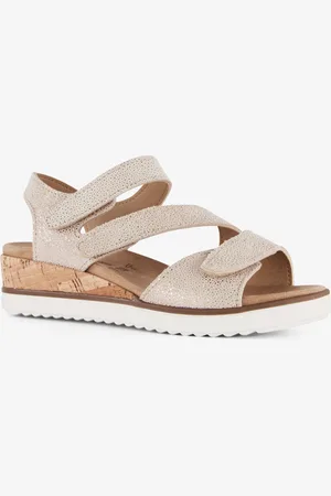 Hush Puppies Leren sandalen met lage sleehak