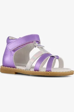TwoDay Leren meisjes sandalen metallic paarse