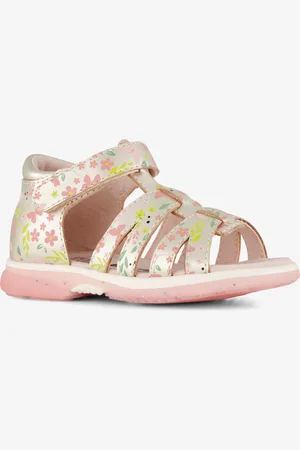TwoDay Leren meisjes sandalen met bloemen