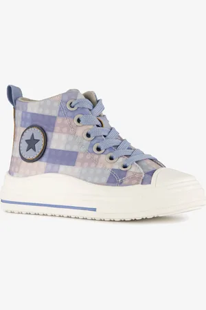 Blue Box Hoge kinder sneakers met ruitprint