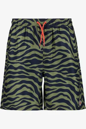 Osaga Heren zwemshort zebraprint groen zwart