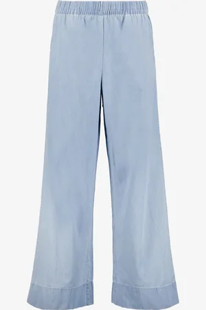 TwoDay Wijde dames denim pantalon lichtblauw