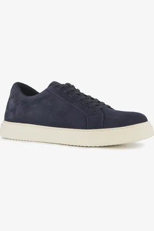 Van Beers Su??de heren sneakers donkerblauw
