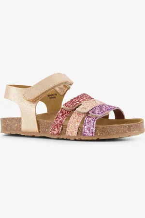 Groot Leren meisjes sandalen lichtroze
