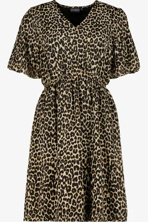 TwoDay Dames jurk met panterprint beige