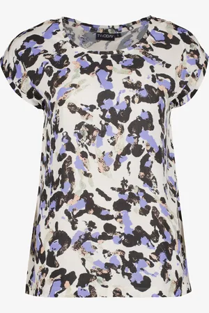 TwoDay Dames T-shirt met print wit paars