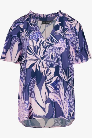TwoDay Dames top met bloemenprint paars