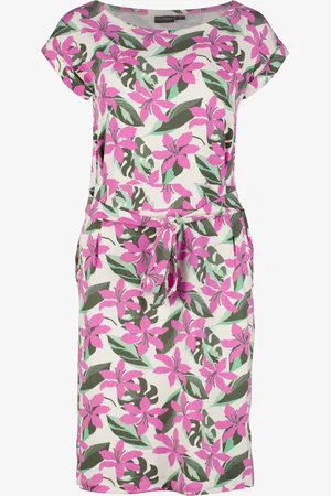 TwoDay Dames jurk met bloemenprint beige roze