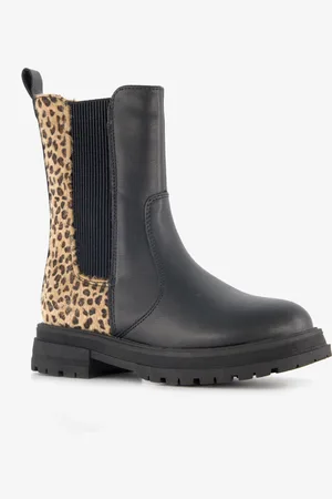 Blue Box Meisjes Chelsea boot met luipaardprint
