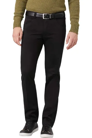 Meyer Zwarte effen katoenen broek van