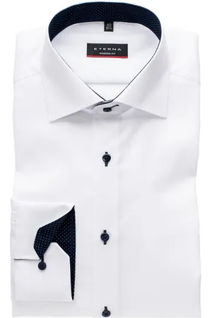 ETERNA Mouwlengte 7 shirt navy knopen