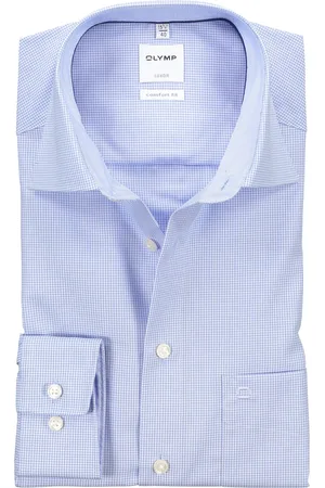 Olymp Luxor overhemd non iron blue check