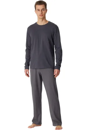 Schiesser Ebony pyjama antraciet motief