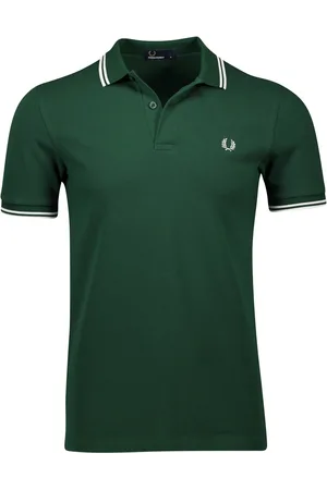 Fred Perry Polo slim fit katoen donkergroen effen