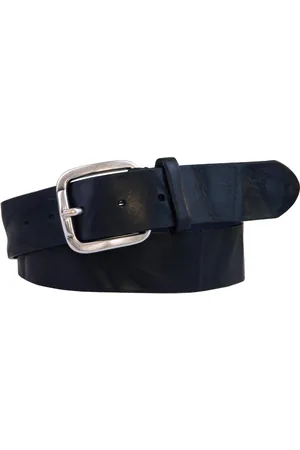 Profuomo Leren riem donkerblauw bucharest