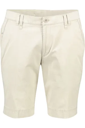 M.E.N.S. Korte broek beige effen katoen