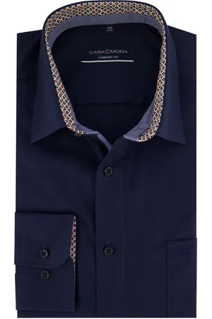 Casa Moda Overhemd Comfort Fit navy effen