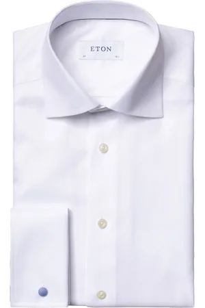 Eton Overhemd french cuff contemporary fit textured twill