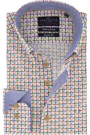 Portofino Geprint katoenen overhemd regular fit