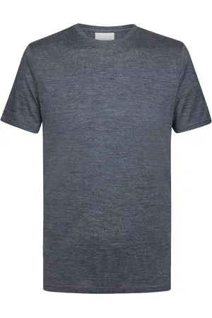 Profuomo T-shirt antraciet gemêleerd merinowol
