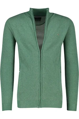 Portofino Vest extra lange fit opstaande kraag rits effen katoen
