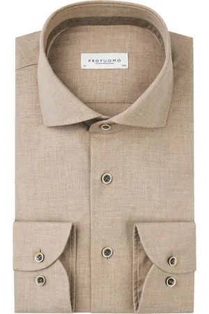 Profuomo Flanel overhemd slim fit gemêleerd