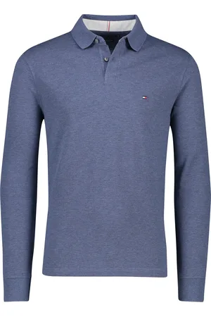 Tommy Hilfiger Polo donkerblauw gemêleerd katoen