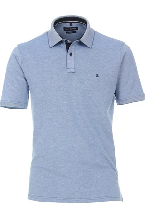 Casa Moda Polo Sport Stretch blauw melange