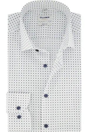 Olymp Overhemd mouwlengte 7 Level Five slim fit geprint katoen
