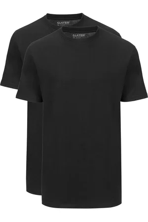 Slater T-shirt effen katoen two-pack
