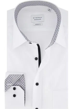 ETERNA Overhemd donkere knopen modern fit