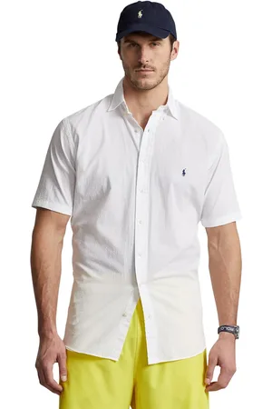 Ralph Lauren Big&Tall overhemd korte mouw effen met logo