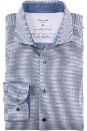 Olymp Met print overhemd Level Five extra slim fit katoen