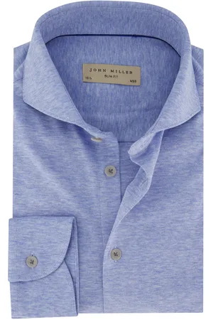 john miller Katoenen overhemd gemêleerd slim fit