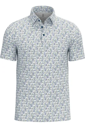 DESOTO Polo slim fit geprint pineapple katoen