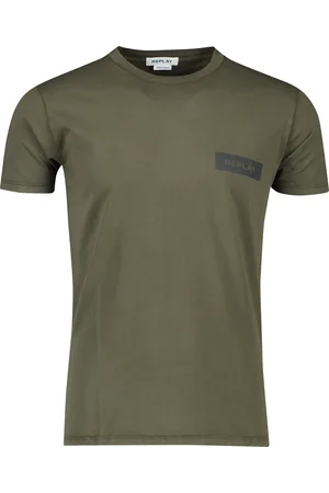 Replay T-shirt effen normale fit ronde hals katoen
