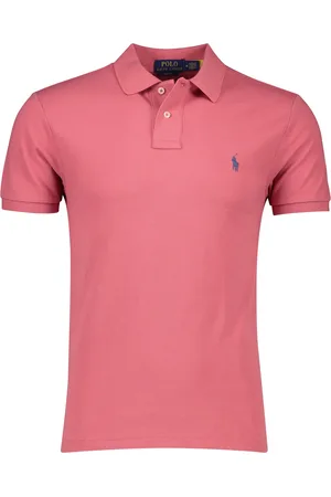 Ralph Lauren Katoenen 2-knoops polo donkerroze slim fit