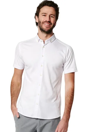 DESOTO Overhemd korte mouw slim fit effen katoen