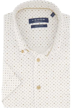 Ledub Overhemd korte mouw geprint button down