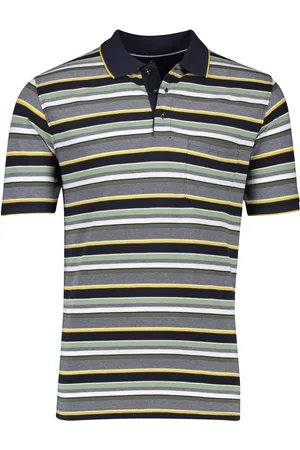 Casa Moda Polo 3-knoops wijde fit katoen gestreept easy caze
