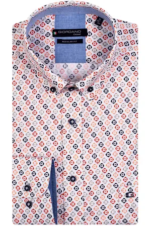 Giordano Casual overhemd normale fit geprint katoen