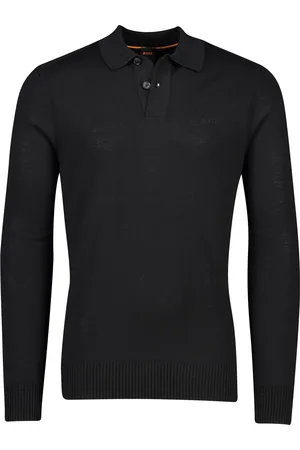 HUGO BOSS Orange poloshirt 2 knoops effen wol