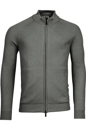 Thomas Maine Vest opstaande kraag rits effen wol