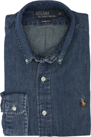 Ralph Lauren Casual overhemd slim fit effen denim