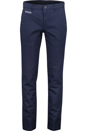COM4 Katoenen donkerblauwe modern chino