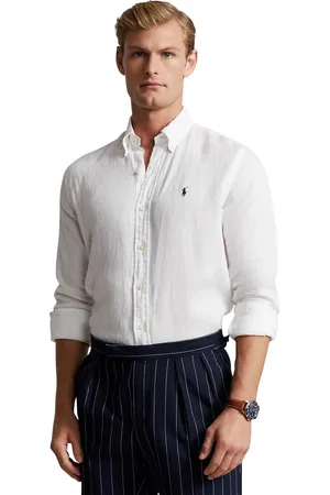 Ralph Lauren Casual overhemd Slim Fit slim fit effen linnen