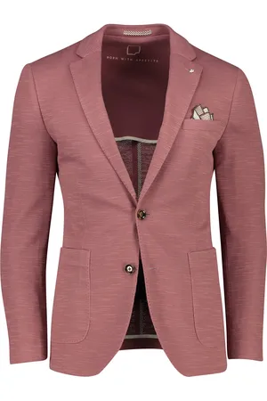 Born with Appetite Katoenen colbert donkerroze slim fit borstzak