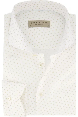 john miller Overhemd mouwlengte 7 Tailored Fit normale fit geprint katoen