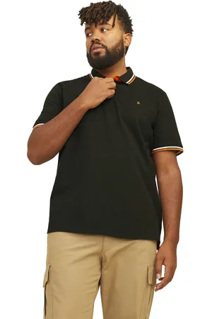 Jack&amp;jones Polo donkergroen effen korte mouw katoen